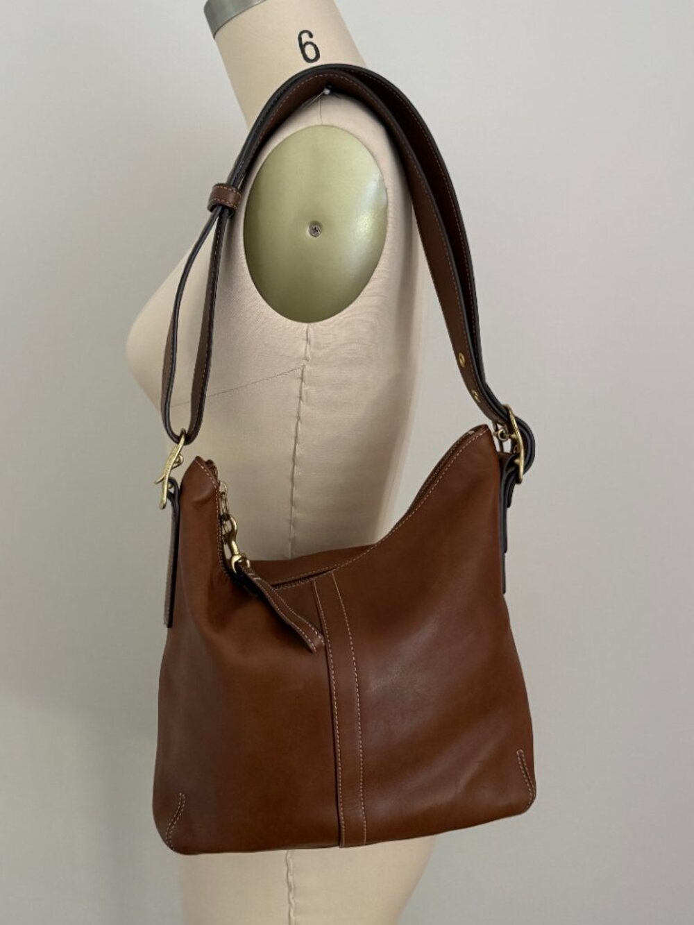 Vintage Coach Legacy Slim Duffle Brown Leather Shoulder Crossbody Bag 9328 Y2K